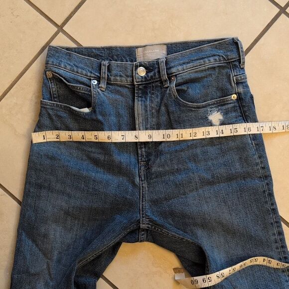 Everlane The Way High Jean Organic Cotton Raw Hem Distressed Blue 28 Regular - Picture 12 of 15